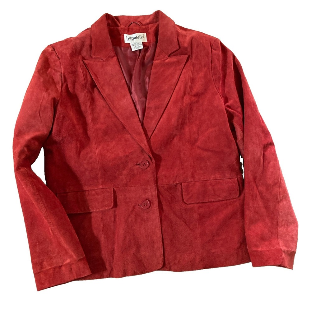 Bagatelle Red Leather Jacket Vtg 90s Y2K Women's Sz 12P Goth Rock Indie Sleaze